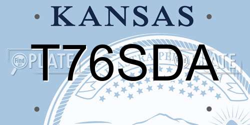 T76SDA Kansas License Plate