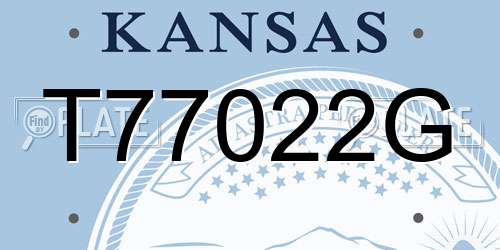 T77022G Kansas License Plate