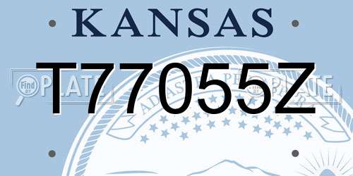 T77055Z Kansas License Plate