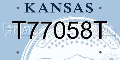 T77058T Kansas License Plate