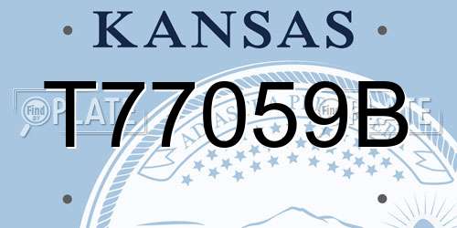 T77059B Kansas License Plate