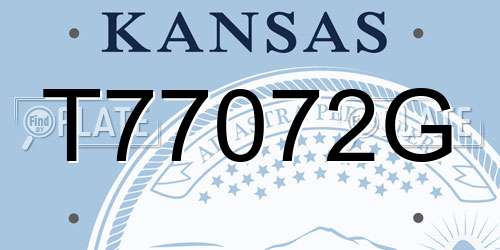 T77072G Kansas License Plate