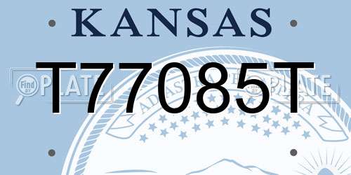 T77085T Kansas License Plate