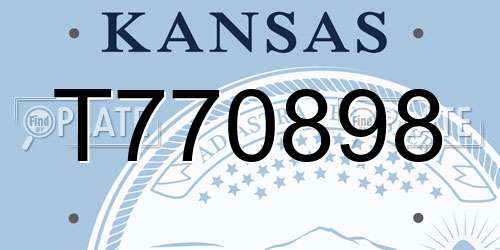 T770898 Kansas License Plate