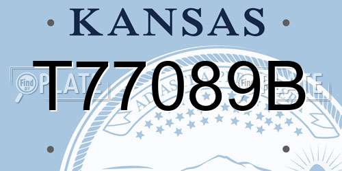 T77089B Kansas License Plate