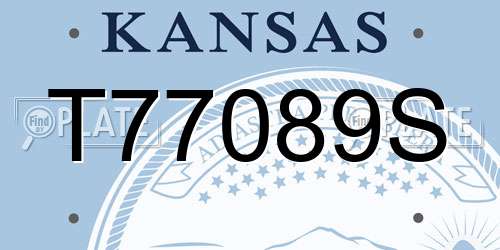 T77089S Kansas License Plate