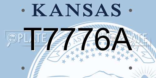 T7776A Kansas License Plate