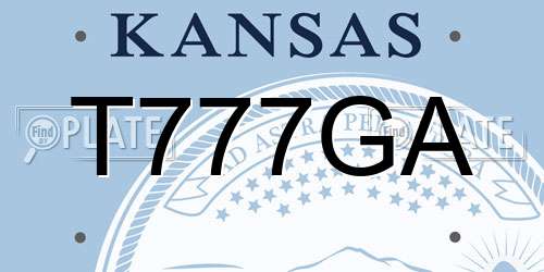 T777GA Kansas License Plate