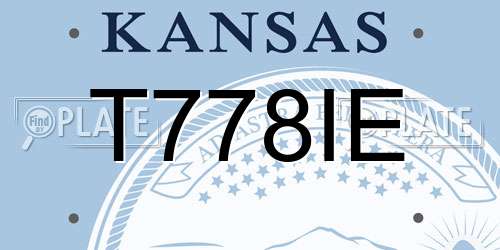 T778IE Kansas License Plate