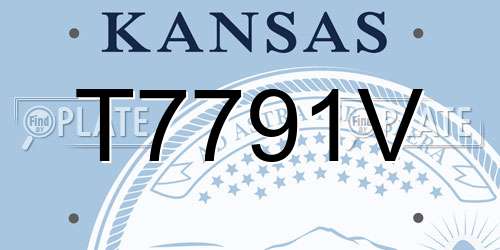 T7791V Kansas License Plate