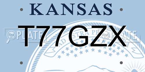 T77GZX Kansas License Plate