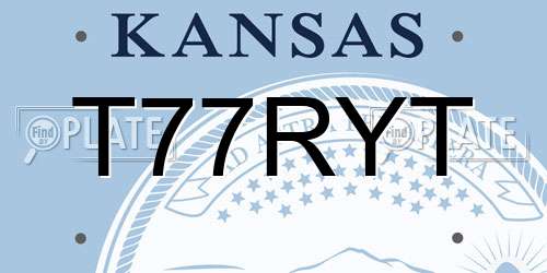 T77RYT Kansas License Plate