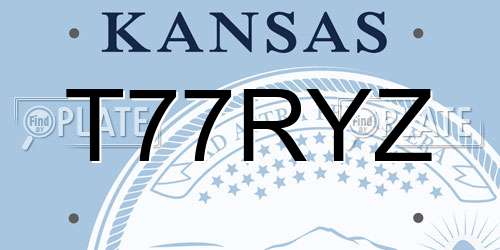 T77RYZ Kansas License Plate