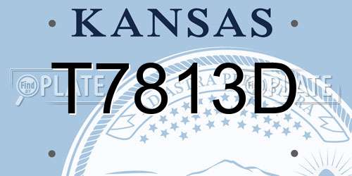 T7813D Kansas License Plate