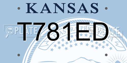T781ED Kansas License Plate