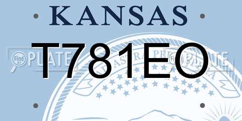 T781EO Kansas License Plate