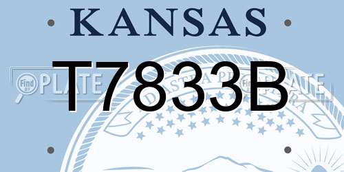 T7833B Kansas License Plate