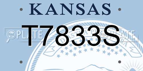 T7833S Kansas License Plate