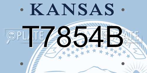 T7854B Kansas License Plate