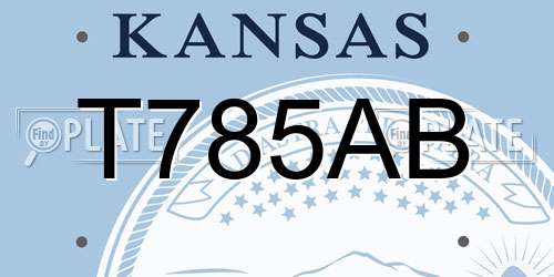 T785AB Kansas License Plate