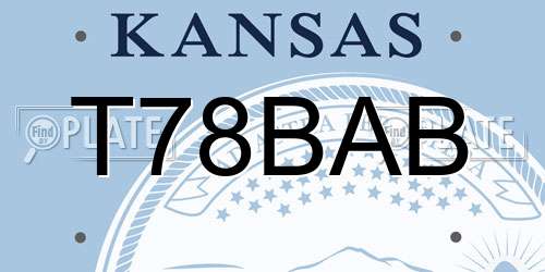 T78BAB Kansas License Plate