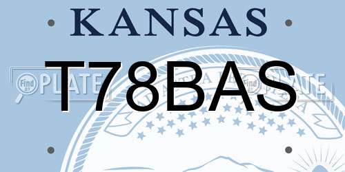T78BAS Kansas License Plate