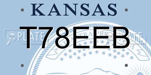 T78EEB Kansas License Plate