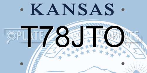 T78JTO Kansas License Plate
