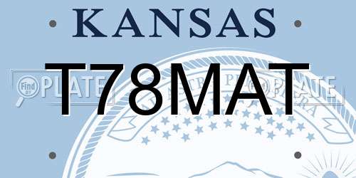 T78MAT Kansas License Plate