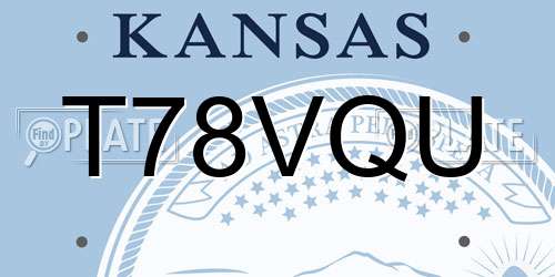 T78VQU Kansas License Plate