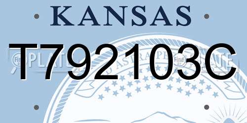 T792103C Kansas License Plate