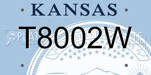 T8002W Kansas License Plate