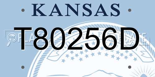 T80256D Kansas License Plate