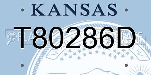 T80286D Kansas License Plate