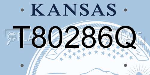 T80286Q Kansas License Plate