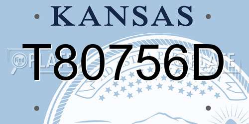 T80756D Kansas License Plate