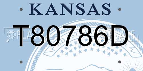 T80786D Kansas License Plate