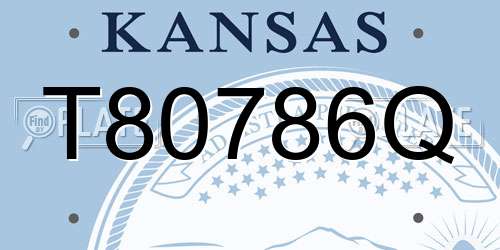 T80786Q Kansas License Plate