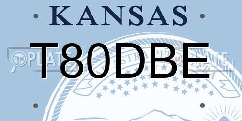 T80DBE Kansas License Plate