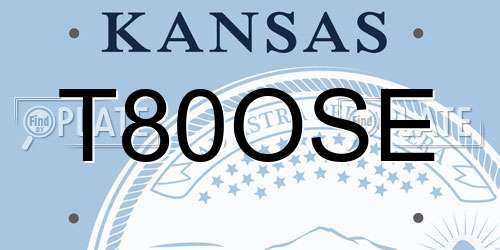 T80OSE Kansas License Plate