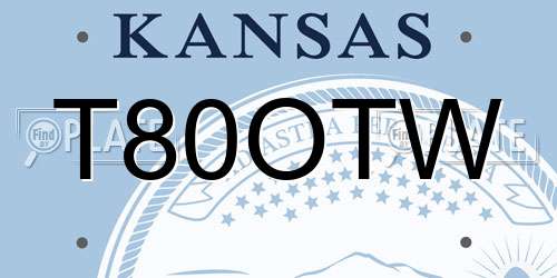T80OTW Kansas License Plate