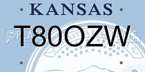 T80OZW Kansas License Plate