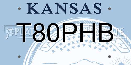 T80PHB Kansas License Plate