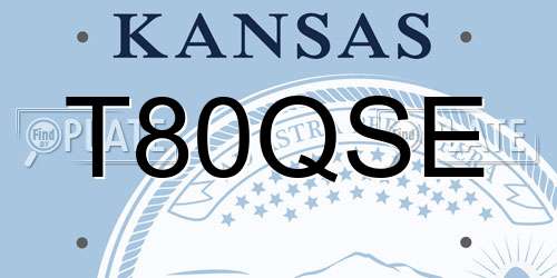T80QSE Kansas License Plate