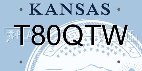 T80QTW Kansas License Plate