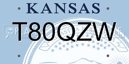 T80QZW Kansas License Plate