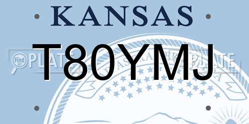 T80YMJ Kansas License Plate