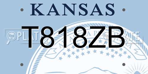 T818ZB Kansas License Plate