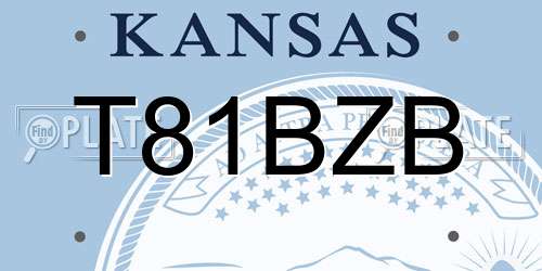 T81BZB Kansas License Plate
