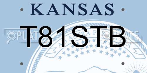T81STB Kansas License Plate